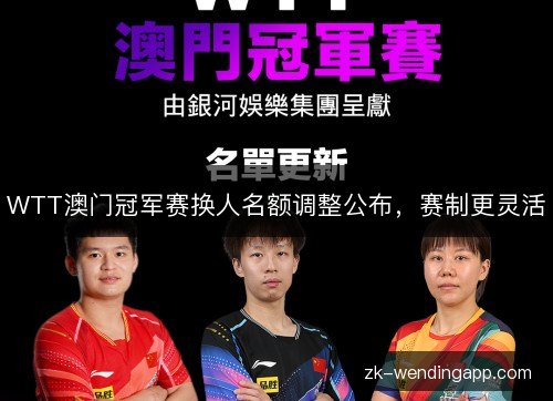 WTT澳门冠军赛换人名额调整公布,赛制更灵活 WTT澳门冠军赛换人名额调整公布,赛制更灵活
